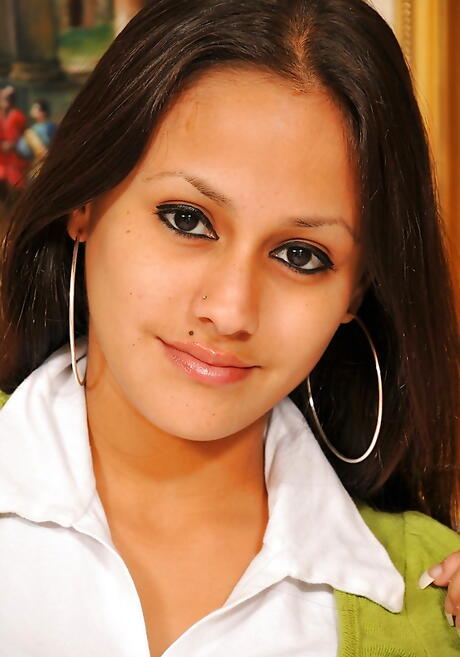 Slim latina young Krystal exhibits big hooters and spreads her legs 